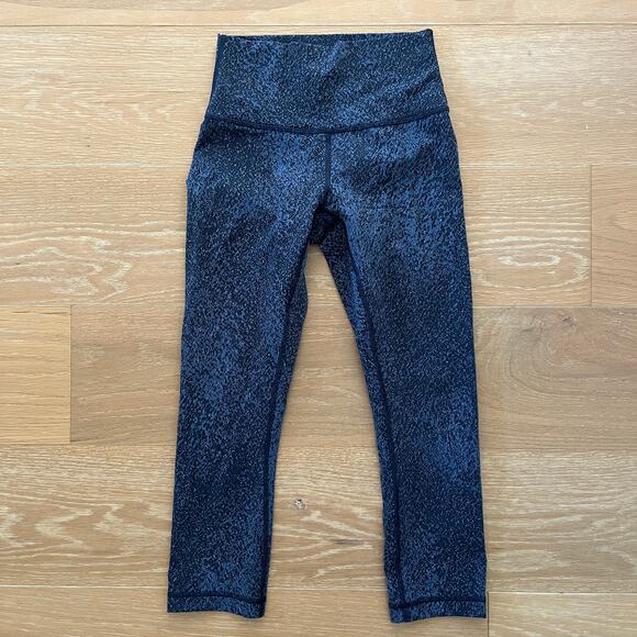 Lululemon Wunder Under Crop Hi-Rise Luxtreme Mineral Deposit Lunar Eclipse Royal - Picture 2 of 4